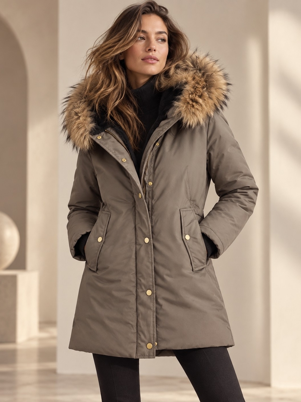 Soia & Kyo Fur Parka Coat